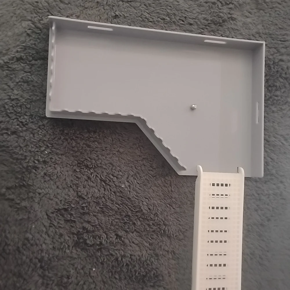 Small Pet Habitat Platform with Ramp - Gray and White